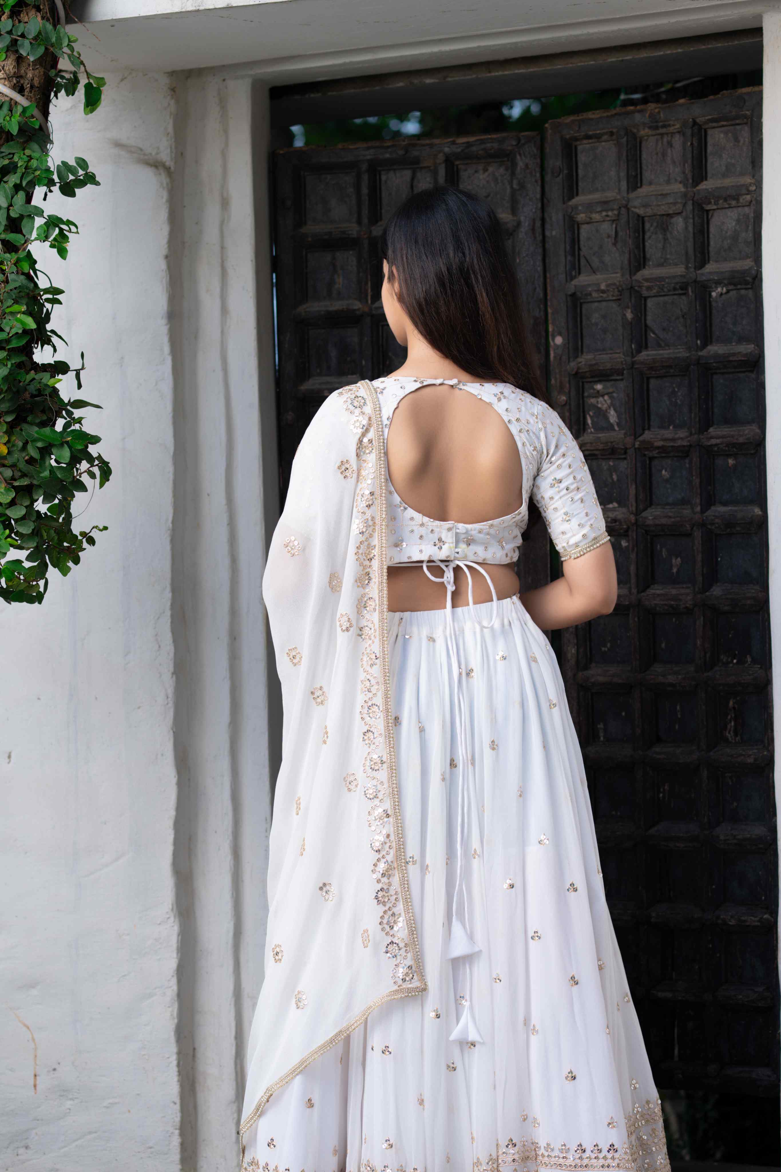 pp Alia White Zari Work Lehenga