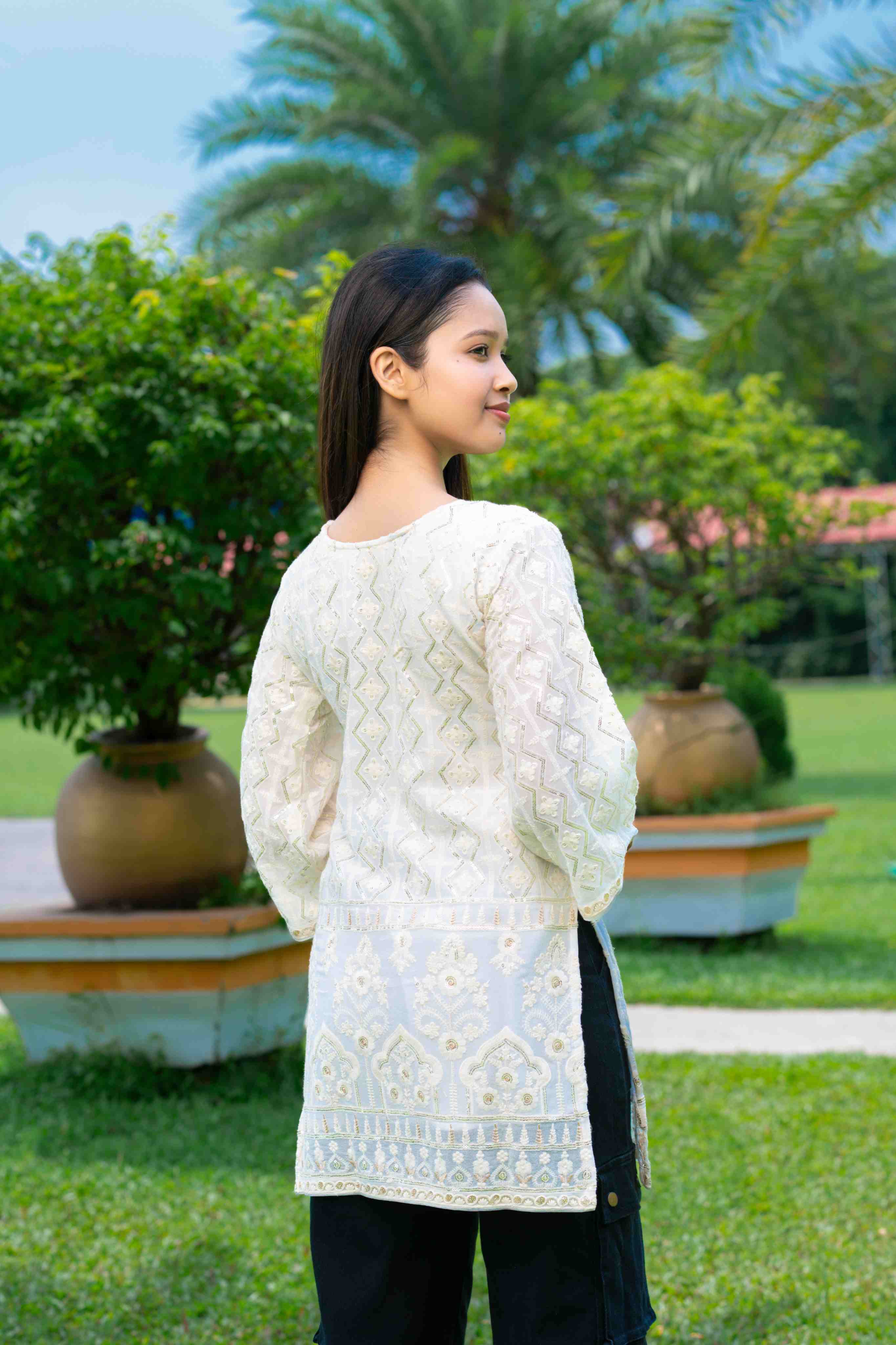 pp Zari Work Pakistani Short Kurti