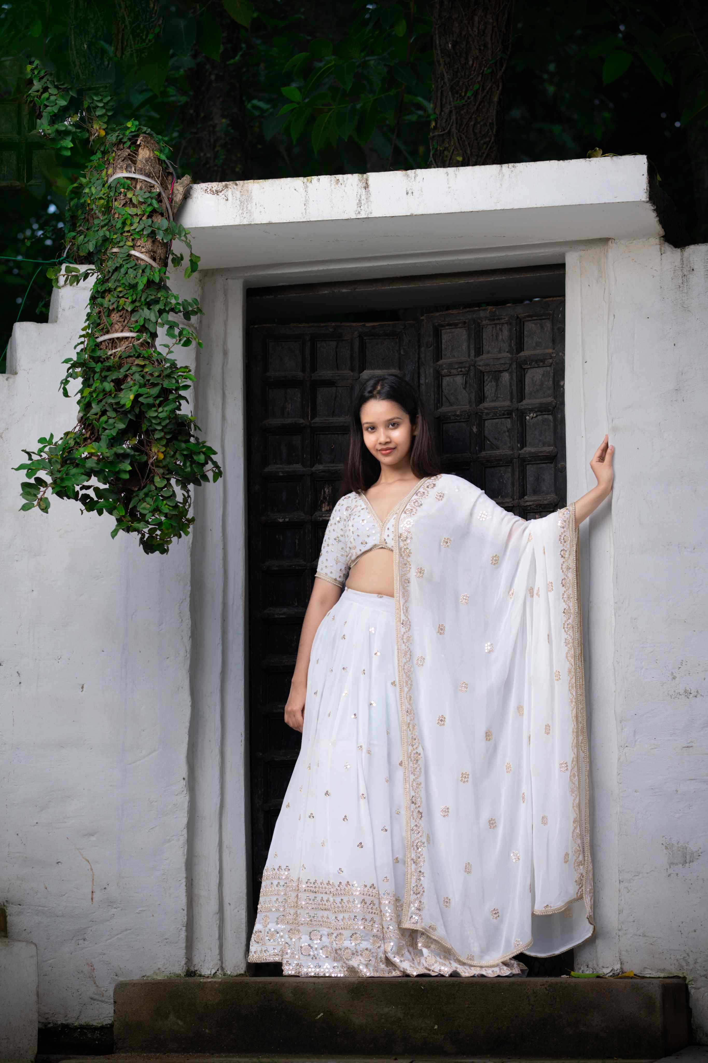 pppp Alia White Zari Work Lehenga