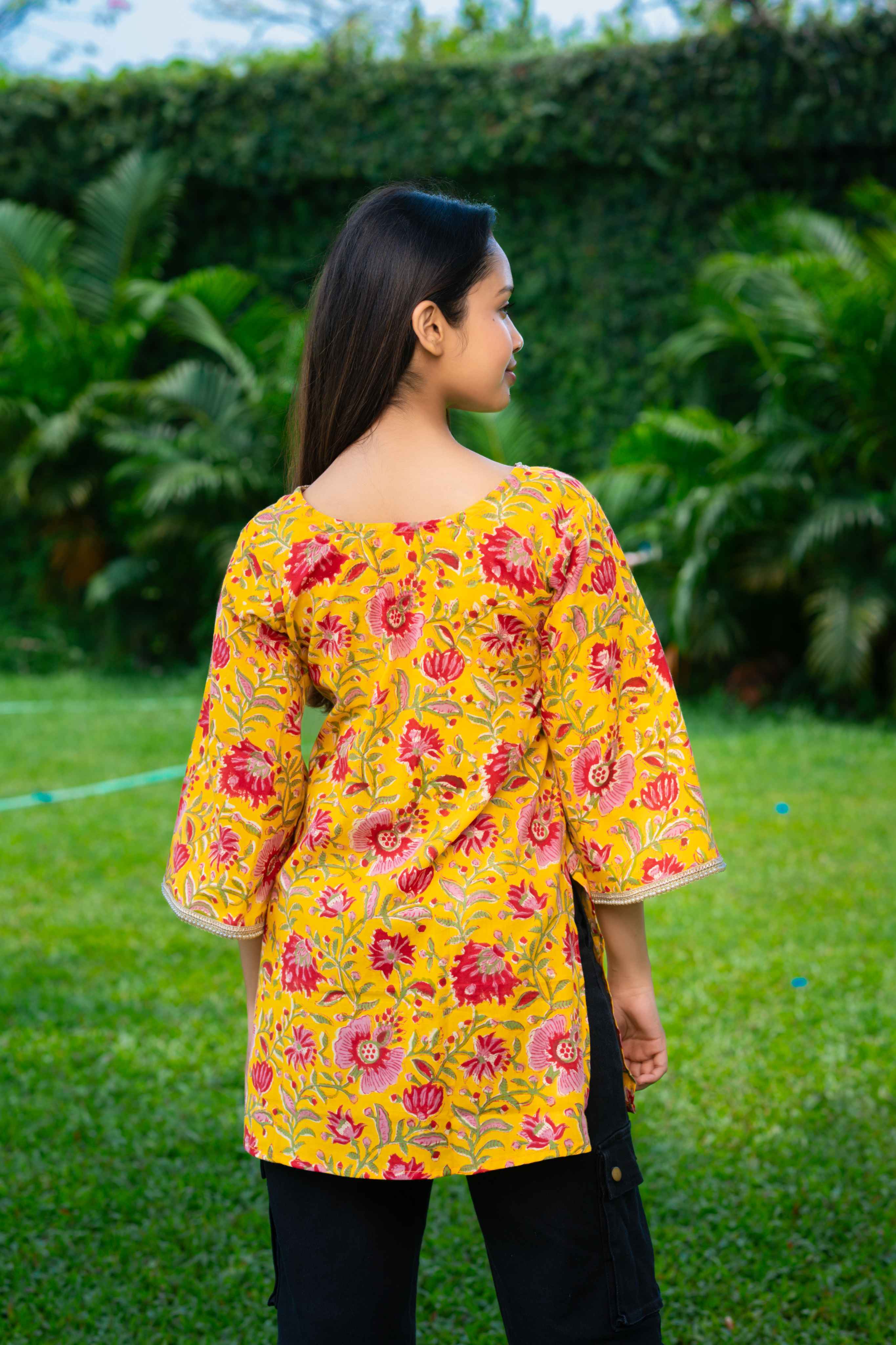 y Yellow Pakistani Short Kurti