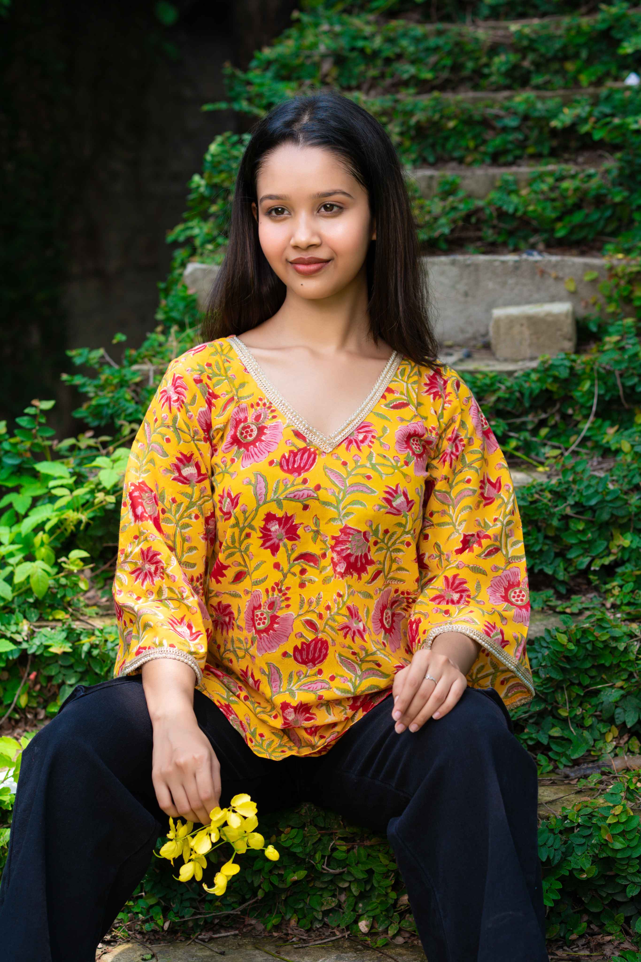 yyyy Yellow Pakistani Short Kurti